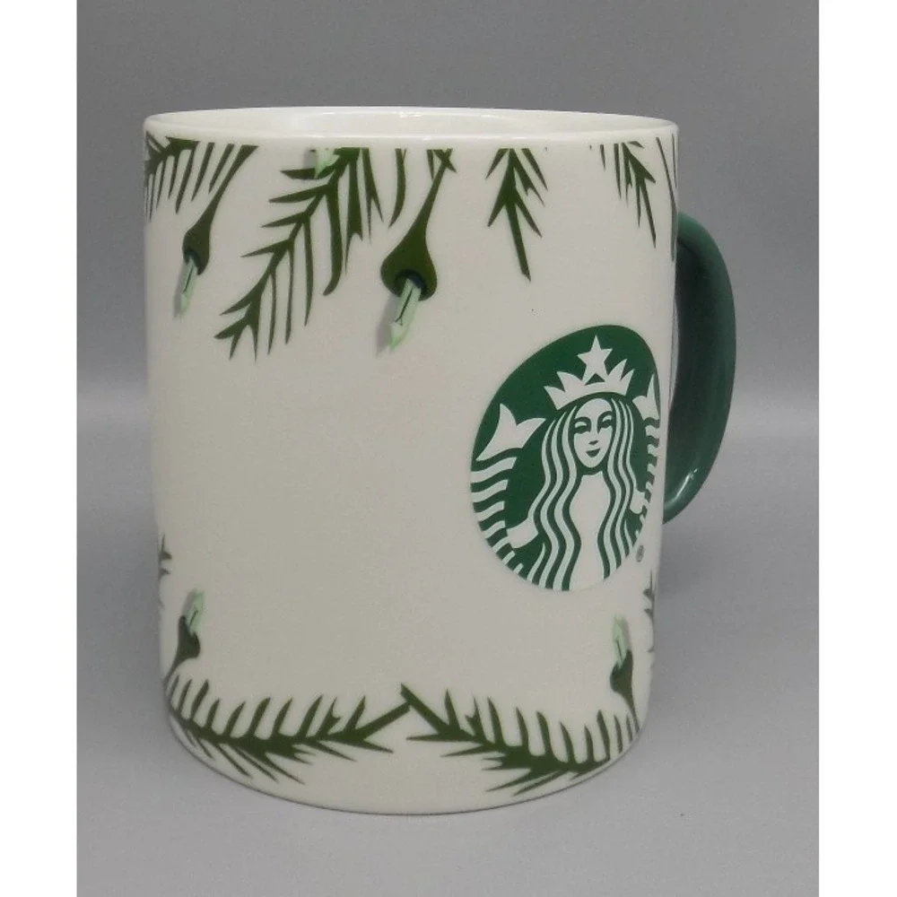 2020 Starbucks XL Christmas Mug 26 oz Pine Tree & Lights Jumbo Cup